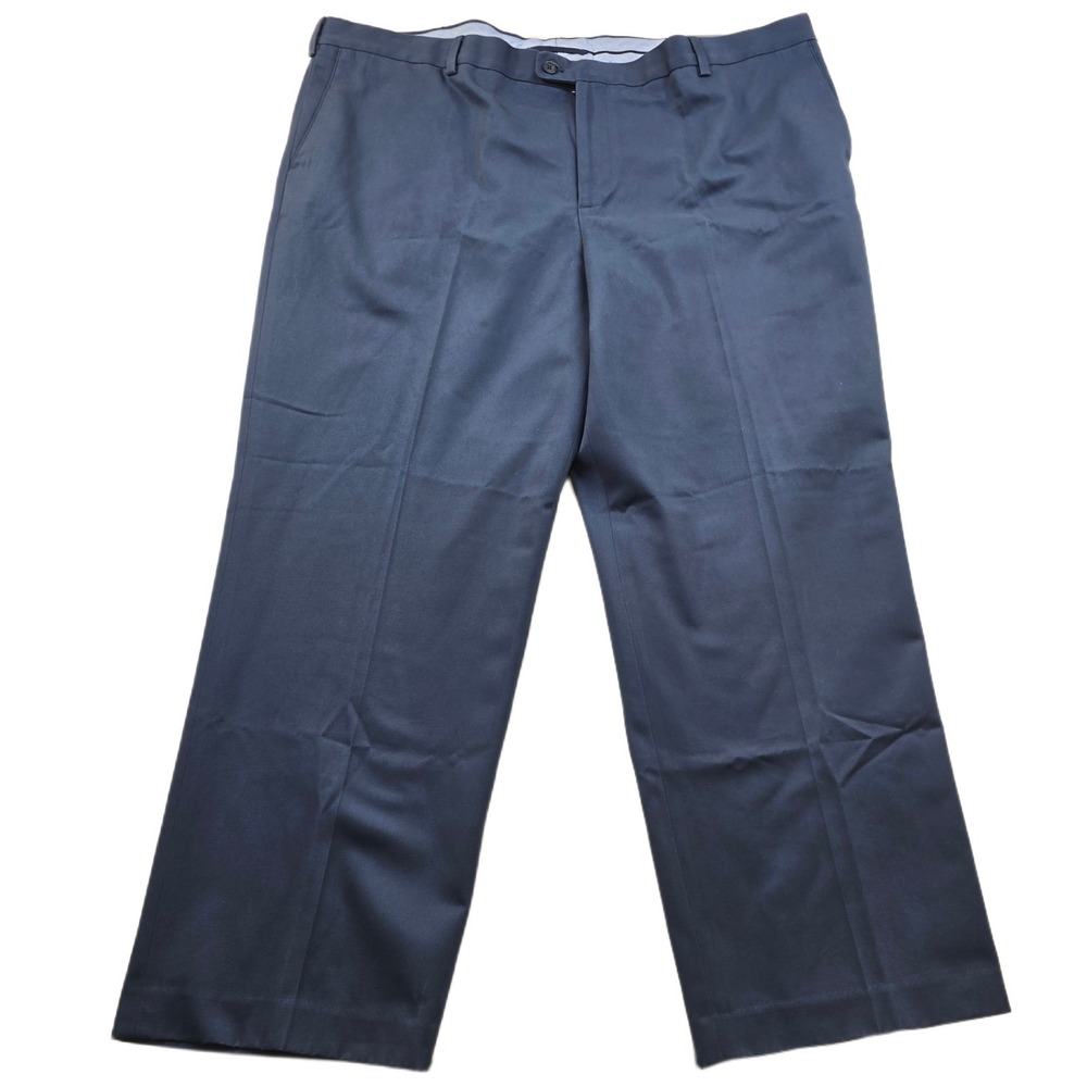 Kirkland Signature Chino Pants Mens 48x32 Blue Cotton Non‎ Iron Classic Fit NEW